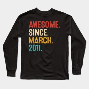 vintage birthday march 2011 Long Sleeve T-Shirt